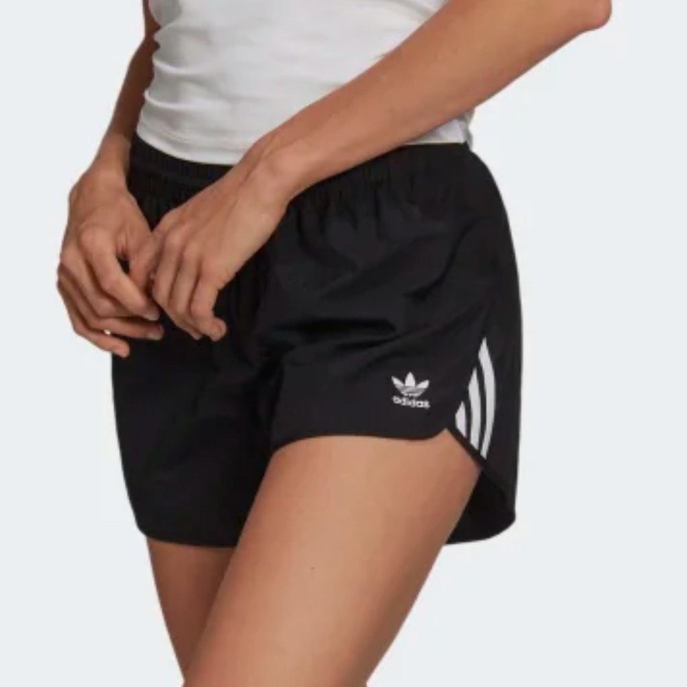 Adidas Black Trefoil Logo Adicolor Classics 3 Stripes Shorts